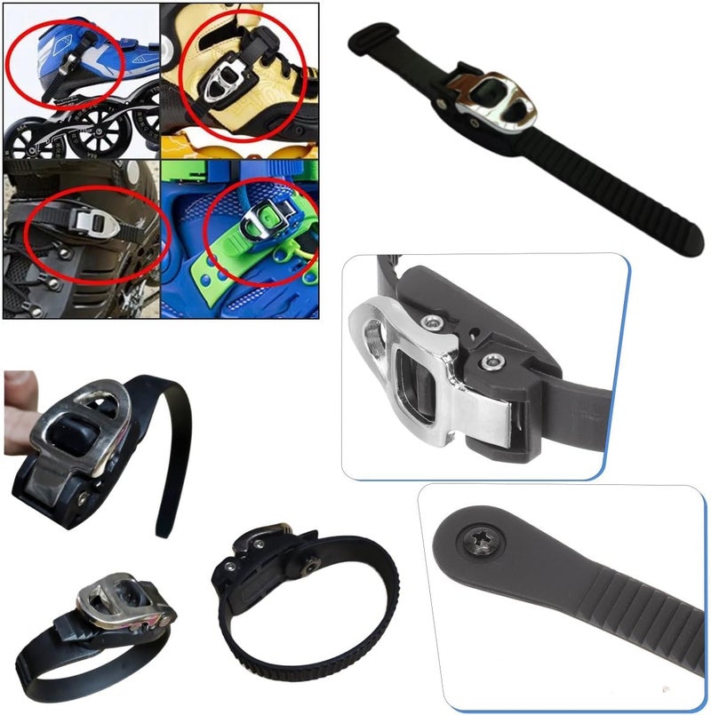 SquEqu 2 Set Roller Skates Strap with Adjustable Buckle Mount Screws Nuts Set Universal Replacement Engergy Straps Latches for Inline Skating Shoes Ice Blades Rollerblades Rollerskates MTB SPD Shoe - Image 3